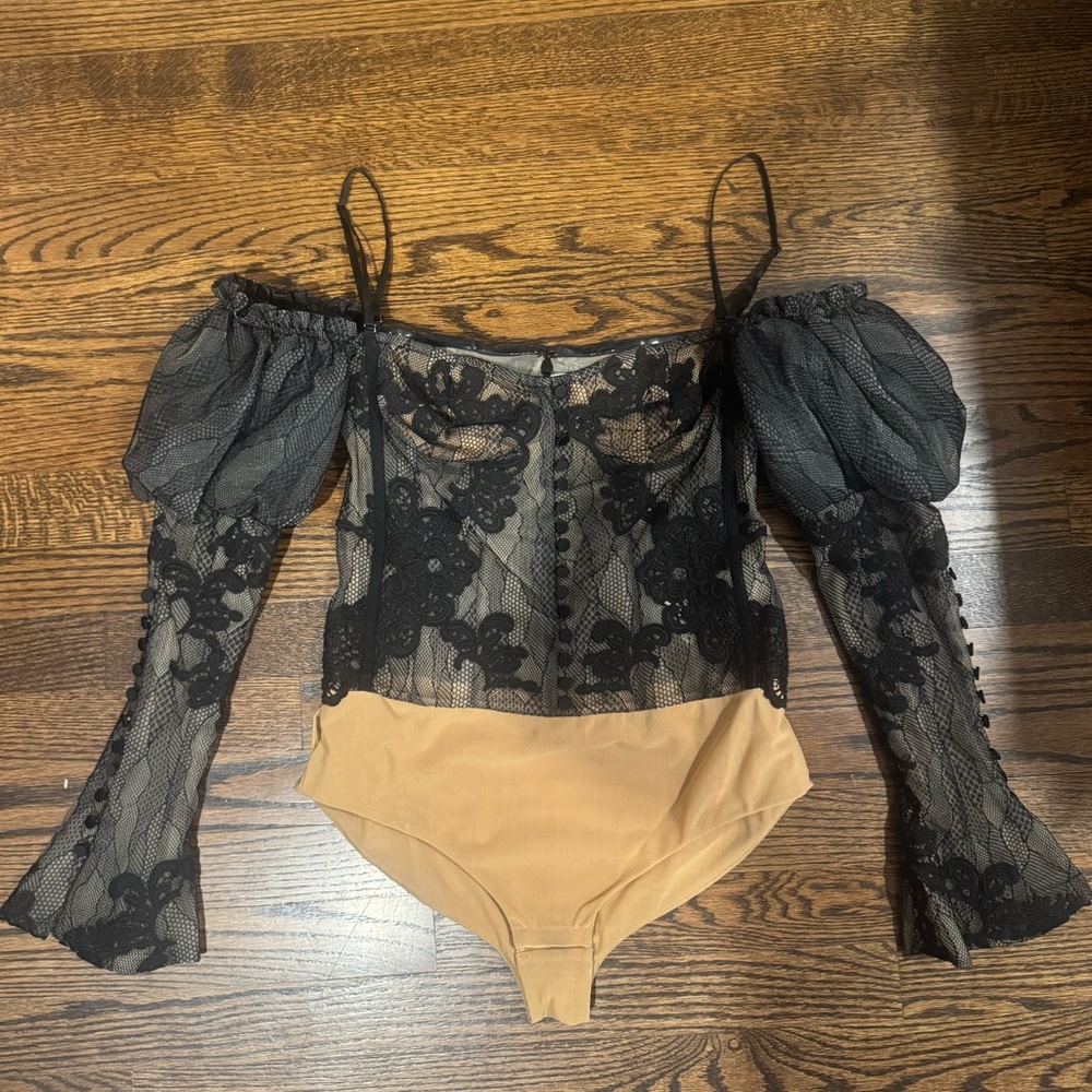 Jonathan Simkhai Black Lace Bodysuit